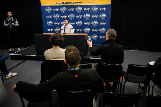 Filip Forsberg of Nashville Predators at a press conference
