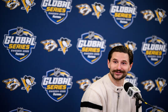 Filip Forsberg of Nashville Predators at a press conference
