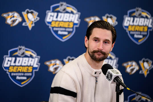Filip Forsberg of Nashville Predators at a press conference
