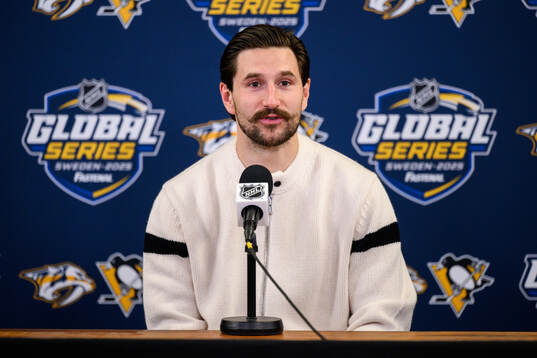 Filip Forsberg of Nashville Predators at a press conference