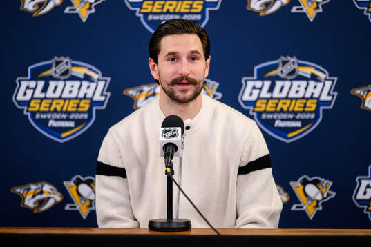 Filip Forsberg of Nashville Predators at a press conference