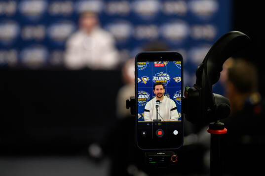 Filip Forsberg of Nashville Predators at a press conference