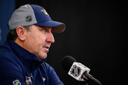 Head coach Andrew Brunette of Nashville Predators at a