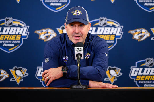 Head coach Andrew Brunette of Nashville Predators at a