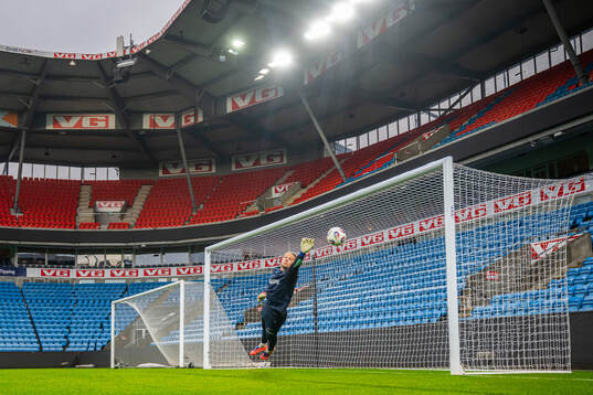 Goalkeeper Ørjan Håskjold Nyland of the Norwegian