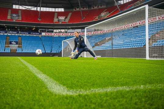 Goalkeeper Ørjan Håskjold Nyland of the Norwegian