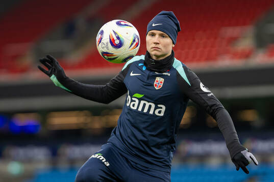 Andreas Schjelderup of the Norwegian national football team