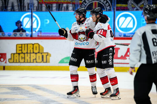 Malmö Redhawks Axel Sundberg jublar
