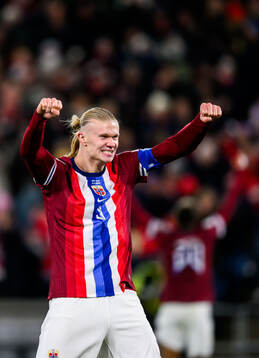 Erling Braut Haaland of Norway celebrates the 1-0 goal