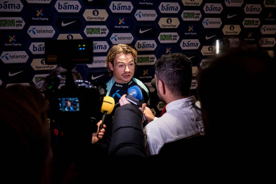 Patrick Berg of Norway is interviewed