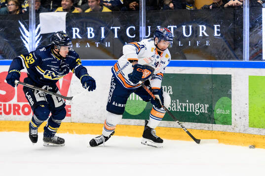 HV71s Jamiro Reber och Växjös Keegan Lowe