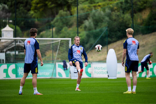 Mattias Svanberg, Emil Forsberg and Lucas Bergvall of the