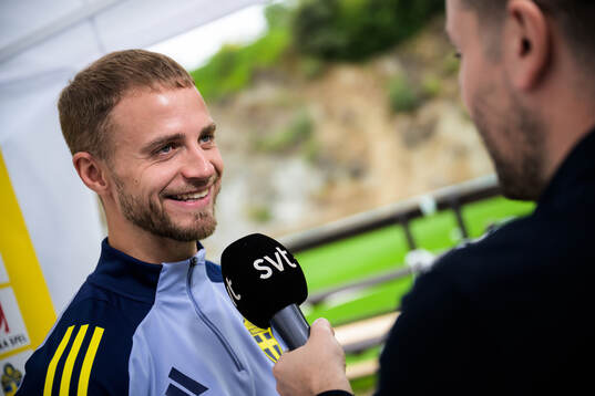Gustav Lundgren of the Swedish national football team being