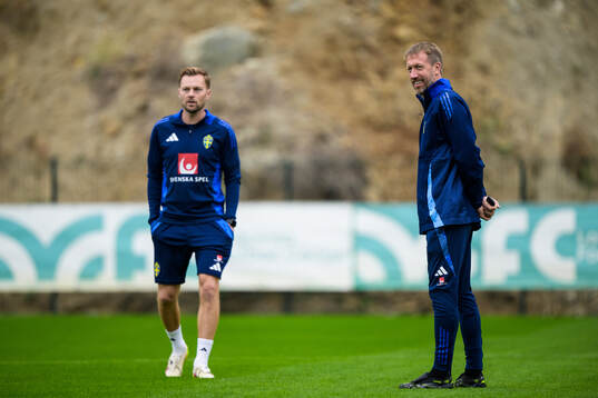 Assistant coach Sebastian Larsson and head coach Graham