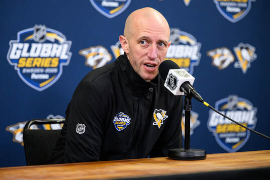 Head coach Dan Muse of Pittsburgh Penguins at a press
