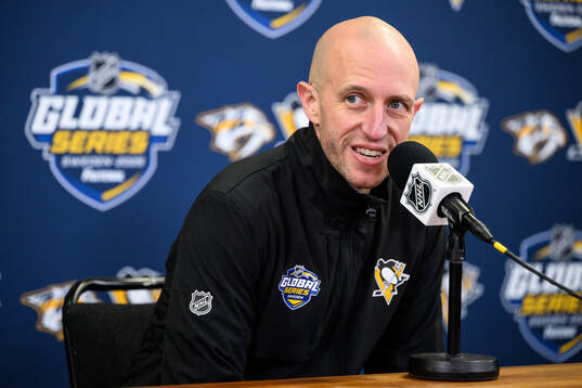 Head coach Dan Muse of Pittsburgh Penguins at a press