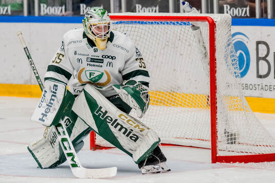 Färjestads målvakt Melker Thelin