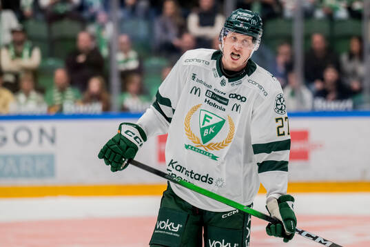 Färjestads Gabriel Carlsson deppar