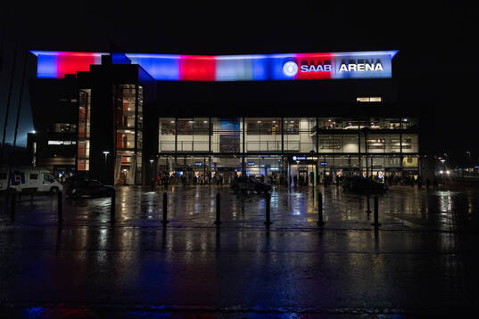 Exteriör vy av Saab Arena