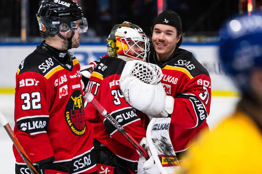 Luleås målvakt Joel Lassinantti och målvakt Matteus Ward