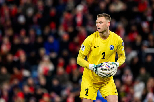 Goalkeeper Karl Hein of Estonia