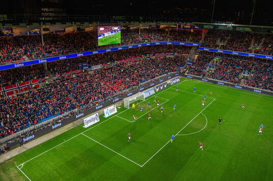 General view of Ullevaal Stadion as Alexander Sørloth of