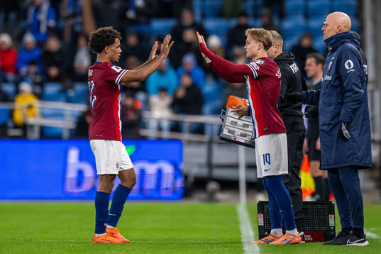 Oscar Bobb is being substituted with teammate Andreas