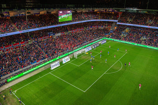 General view of Ullevaal Stadion as Erling Braut Haaland of