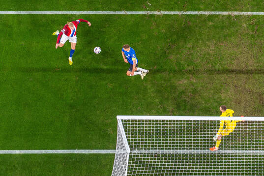 Erling Braut Haaland of Norway scores the 4-0 goal