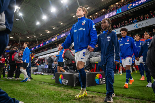 Patrick Berg of Norway enters the pitch