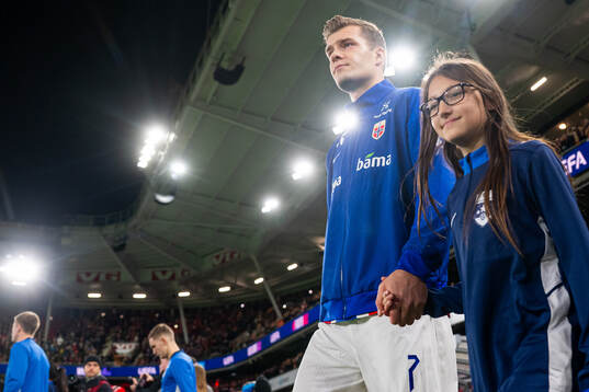 Alexander Sørloth of Norway enters the pitch