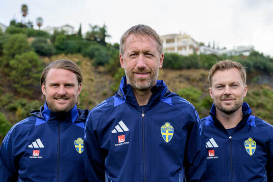 Head coach Graham Potter with the assistant coaches Björn