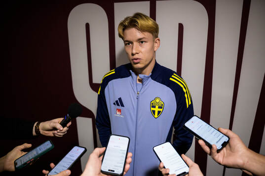 Daniel Svensson of the Swedish national football team talks