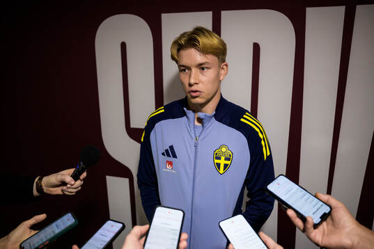 Daniel Svensson of the Swedish national football team talks