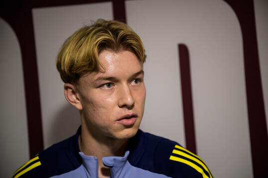 Daniel Svensson of the Swedish national football team talks
