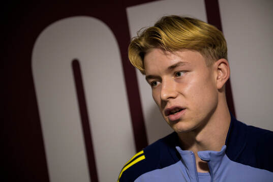 Daniel Svensson of the Swedish national football team talks