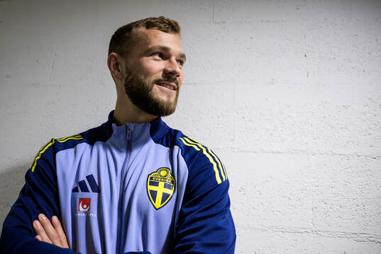 Jesper Karlström of the Swedish national football team