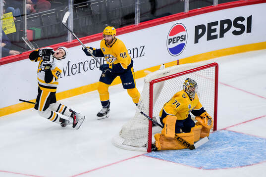 Ben Kindel of Pittsburgh Penguins and Nick Perbix of