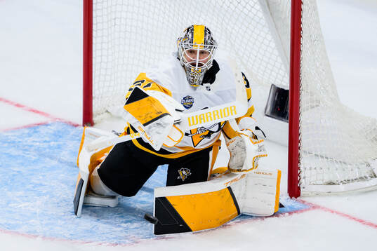 Goalkeeper Arturs Silovs of Pittsburgh Penguins