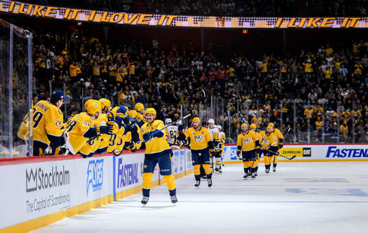 Filip Forsberg of Nashville Predators celebrates