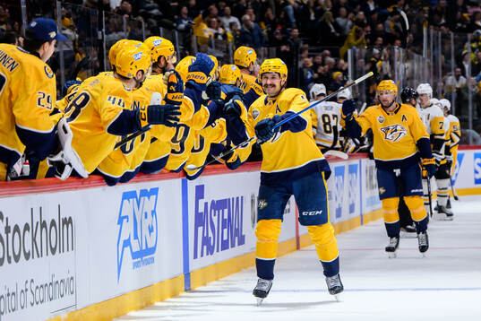 Filip Forsberg of Nashville Predators celebrates