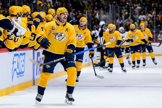 Filip Forsberg of Nashville Predators celebrates