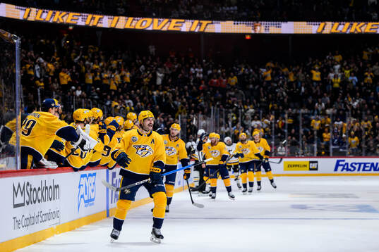 Filip Forsberg of Nashville Predators celebrates