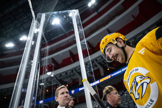 Filip Forsberg at a practice session with Nashville