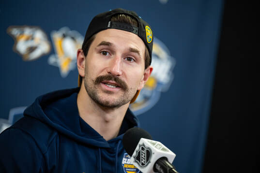Filip Forsberg at a press conference