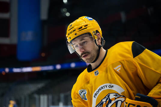 Filip Forsberg at a practice session with Nashville