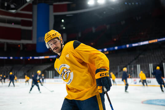 Filip Forsberg at a practice session with Nashville