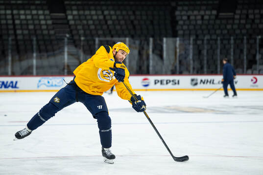 Ryan O’Reilly at a practice session with Nashville