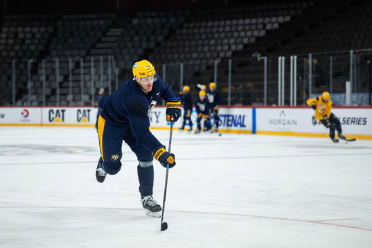 Michael McCarron at a practice session with Nashville