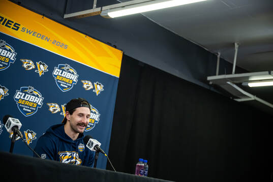 Filip Forsberg at a press conference